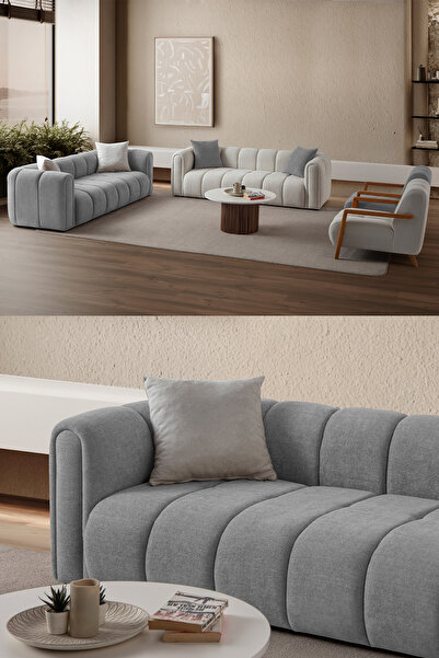 Eymense Nline Koltuk Takımı 3+3+1+1 Gri