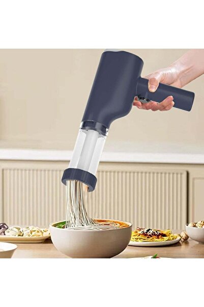 Beauenty صانعة المعكرونة الكهربائية - صانعة نودلز أوتوماتيكية محمولة مع 6 قوالب (أزرق)