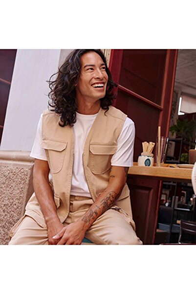 KİABİ Waistcoat with 4 flap pockets BEIGE