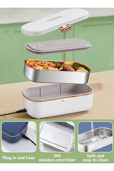 Leon Lifestyle Leon Home 304 Stainless Steel 900ml Electric Heating Lunch Box...