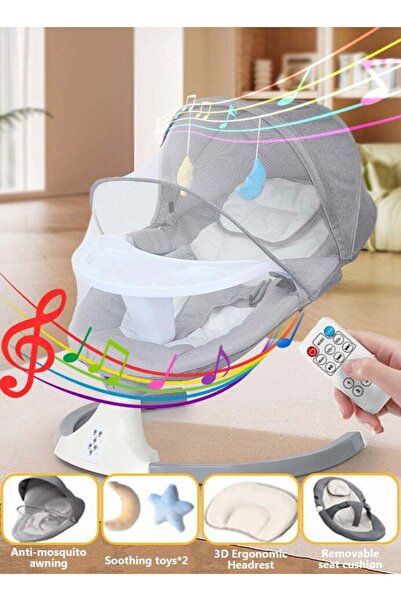 Generic كرسي هزاز كهربائي للأطفال من ليون هوم مع جهاز تحكم عن بعد، موسيقى، نا...