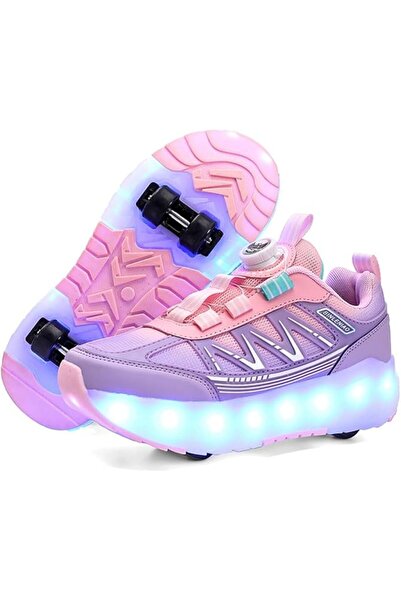 MIXSNOW Roller Skates 4 Wheels Shoes for Kids New Upgrade Skates Sneakers LED Up Rechargeable Sport Sneaker