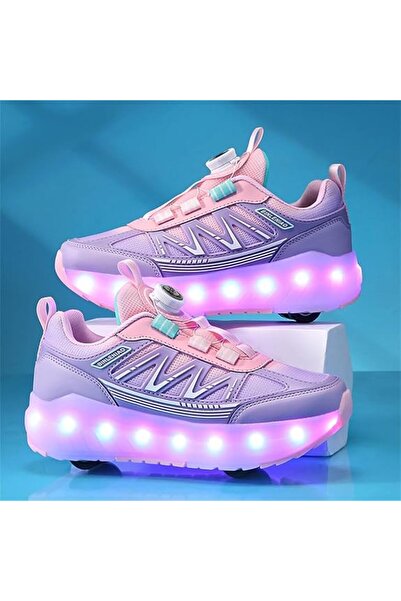 MIXSNOW Roller Skates 4 Wheels Shoes for Kids New Upgrade Skates Sneakers LED Up Rechargeable Sport Sneaker