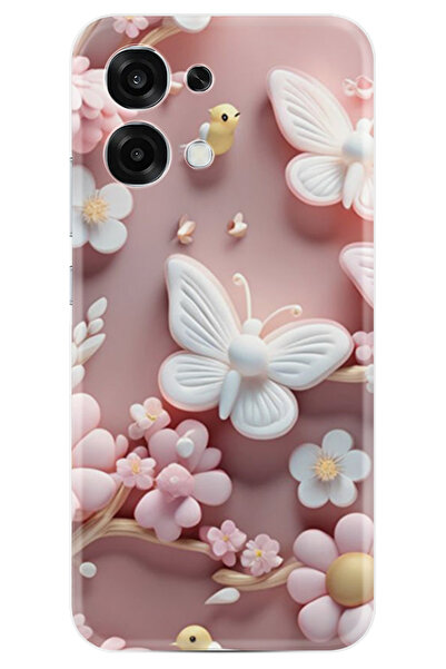 Kılıfland Oppo A6 Pro Kılıf Boutique Baskılı Resimli Pembe Kelebekler Pcode -088