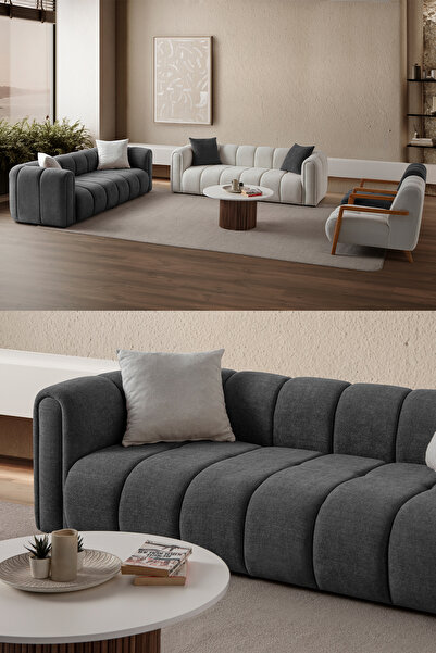 Eymense Nline Koltuk Takımı 3+3+1+1 Antrasit