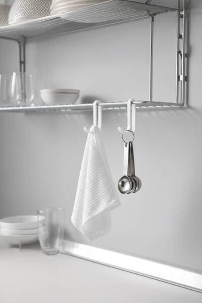 Sas Haus 4 Adet Plastik Kanca Askı Banyo Mutfak Rafları Için Beyaz