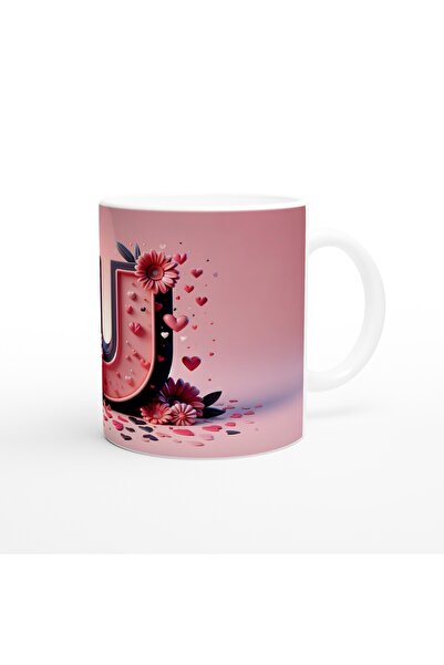 Wisdom Rain Letter U Stylish Detailed Mug Cup