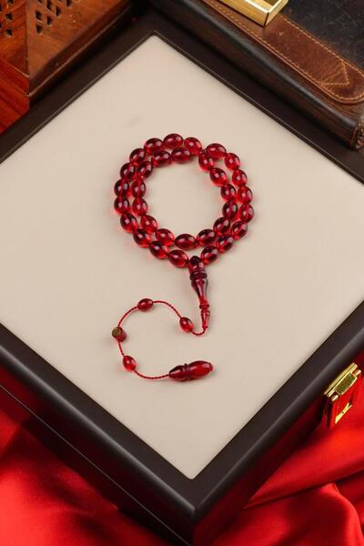 dergah tesbih سبحة تسبيح معدنية مطلية باللون الأحمر من ماستر محمد تاقير بتصميم نظامي مميز