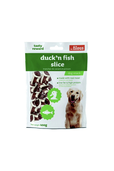 Les Filous مكافآت الكلاب بشرائح البط والسمك - 100 غرام
