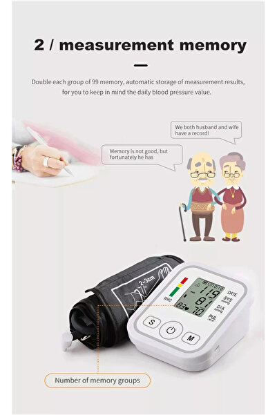 Houmt Automatic Digital Arm Blood Pressure Monitor - Large Display, One-Touch