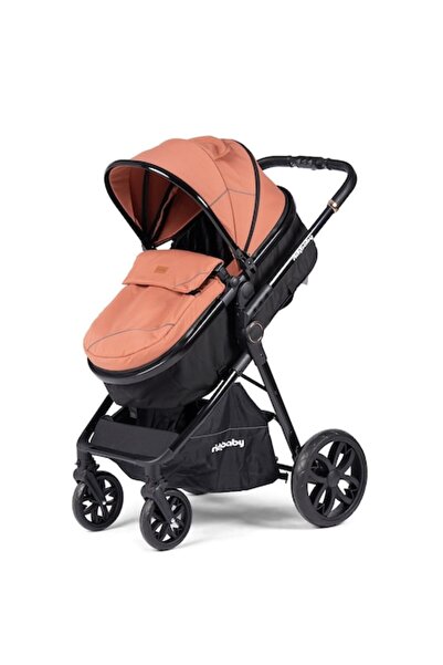 rıch baby ERBV8 Baby Stroller — Foldable Lightweight Aluminum Frame, Reversible Seat (Black/Red)