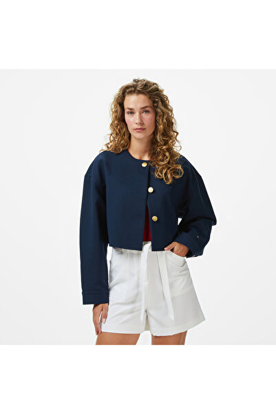 Tommy Hilfiger Punto Crop Lady Kadın Blazer Lacivert Blazer Ceket