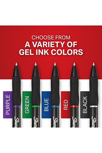Sharpie S-Gel Gel Pens, Medium Tip (0.7 mm), Black Ink, 12 Count
