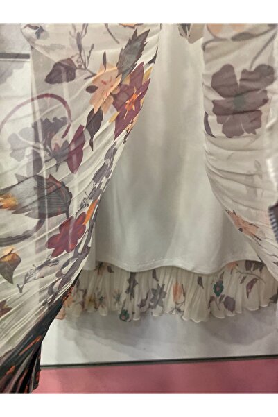 edu collection Φούστα από σιφόν με σχέδιο με επένδυση από καμπάνα