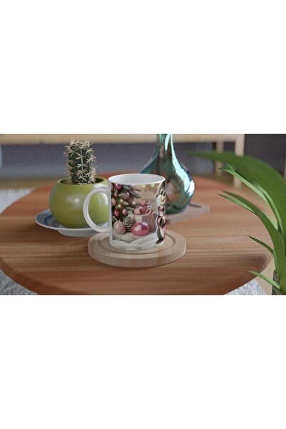 Wisdom Rain Otter Themed Printed Mug with Heart and Winter Hat