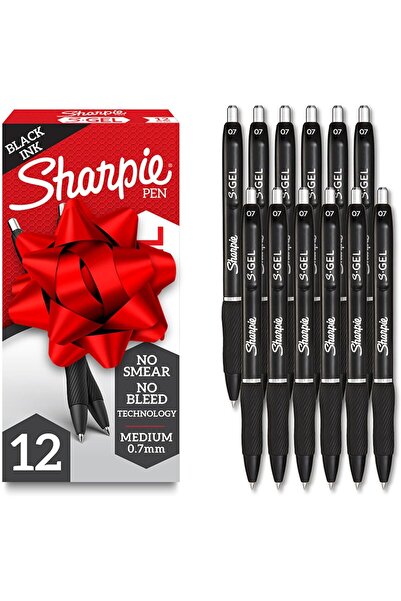 Sharpie S-Gel Gel Pens, Medium Tip (0.7 mm), Black Ink, 12 Count