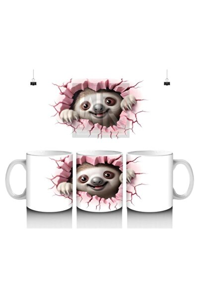 Wisdom Rain Cute Lazy Animal Mug Cup Looking at the Heart Wall That Makes Children Love Milk