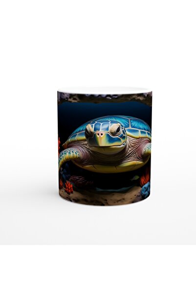 Wisdom Rain Deep Blue Conch Turtle Mug