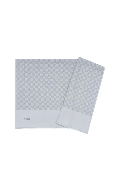 Aker Елегантний шарф з монограмою - Срібний 972