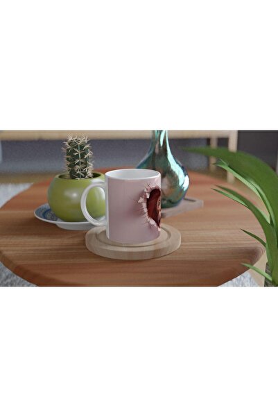 Wisdom Rain Confused Orangutan Looking from Heart Crack Themed Printed Mug