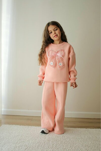 NURTOPU Set de trening pentru fete, set de sus și de jos, 3 fire, cu căptușea...