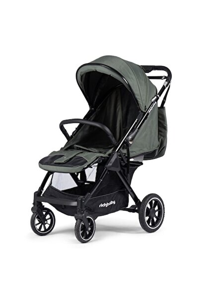 RICHMOST Rich Baby ERBV5 Baby Stroller - Black/Green, Adjustable Backrest & Footrest