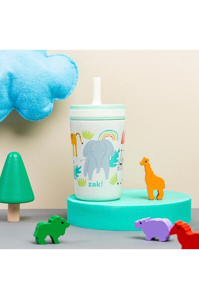Zak! Designs Zak Designs Kelso Insulated Stainless Steel Sippy Cup, 12oz - Safari