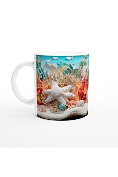 Wisdom Rain Starfish Mug in Coral Forest