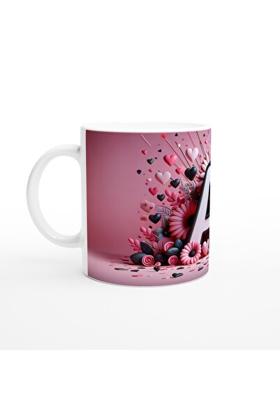 Wisdom Rain Letter a Decorative Alphabet Themed Mug Cup