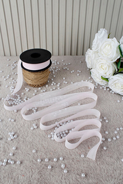 Mortex Panglică de in Napoli roz deschis 2,5 cm 20 m - Boșa, nuntă, logodnă, ...