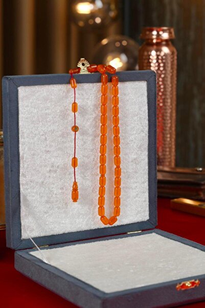 dergah tesbih سبحة من العنبر بلون نحاسي مضغوط، تصميم كبسولي بنظام، من ماسترد إركان تشوبوكو