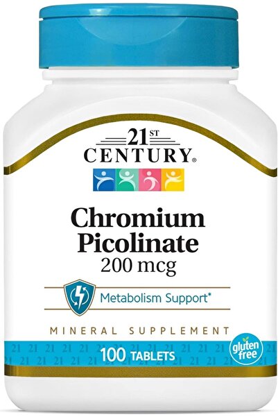 21st Century Chromium Picolinate, 200 mcg, 100 Tablets