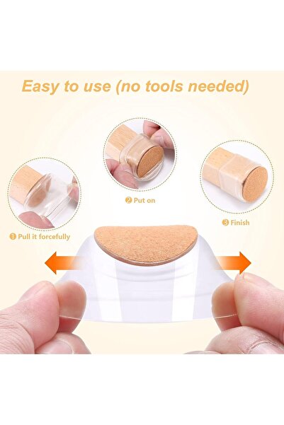 Generic 24 Pcs Chair Leg Floor Protectors, Furniture Felt Pads Silicone Covers Caps for Chairs