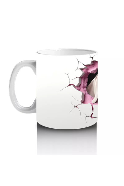 Wisdom Rain Pink Nosed Weimaraner Looking at a Heart Crack – Printed Coffee Mug