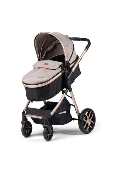 rıch baby ERBV8 baby stroller, foldable lightweight aluminum frame, convertible bassinet, reversible