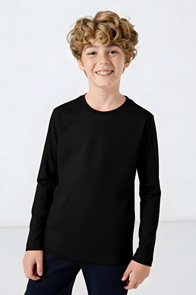 TOMMY LIFE Standard Fit Basic O Neck 2-Pack Black Unisex Kids T-Shirt - 11328-11329