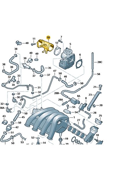 Bisra Vw Passat B5 1997-2000 1.8 Adr Engine Throttle Body Pipe 058133356D