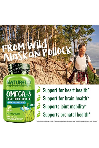 naturelove NATURELO Omega-3 1100 mg High (DHA & EPA) Burpless Lemon, 60 Softgels (2 months)