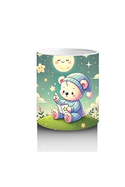 Wisdom Rain Cute Teddy Bear Patterned Mug Cup That Reads Nighttime Stories to Make Children Love Milk