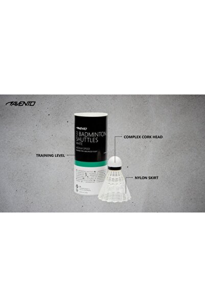 Avento Set of 3 Nylon badminton shuttlecocks