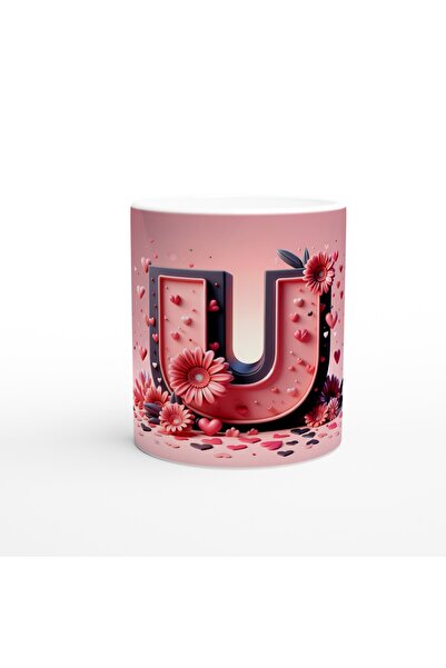 Wisdom Rain Letter U Stylish Detailed Mug Cup