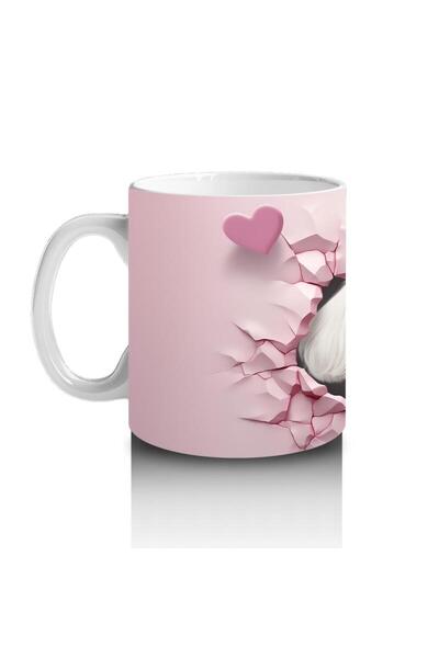 Wisdom Rain Cute Puppy Mug Cup Looking at the Heart Frame That Makes Children Love Milk