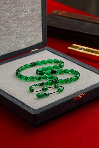 dergah tesbih سبحة من العنبر الأخضر المضغوط بتصميم كبسولي بنظام ماسترد إركان تشوبوكو، موديل هاري مي