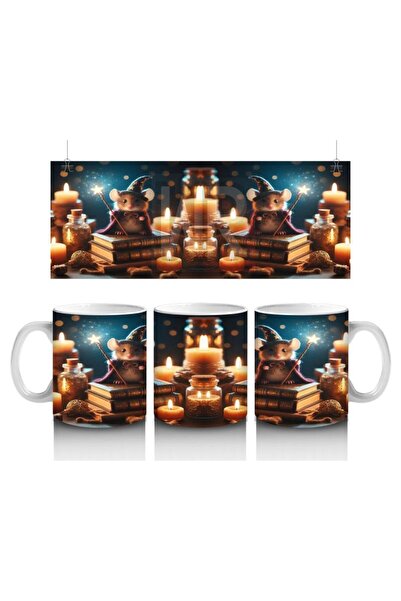 Wisdom Rain كوب على شكل فأر يقرأ في ضوء الشمعة يحب الأطفال الحليب