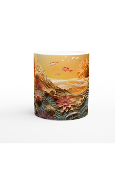 Wisdom Rain كوب حديقة المرجان والأسماك الذهبية