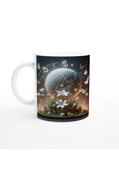 Wisdom Rain Virgo Printed Coffee Mug - Zodiac Garden in Moonlight Vs3