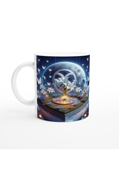 Wisdom Rain كوب قهوة مطبوع عليه برج العذراء - حديقة الأبراج في ضوء القمر Vs1
