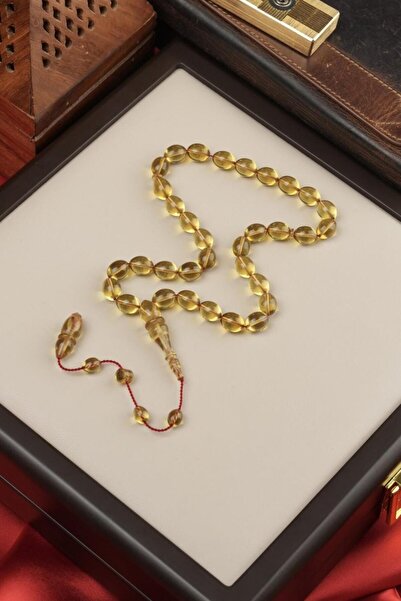 dergah tesbih Master Muhammet Tacir Systematic Design Beyzi Model Yellow Fire-I Squeeze Prayer Beads