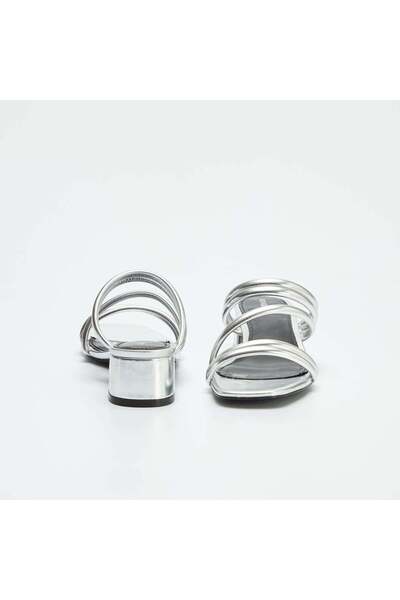 KİABİ Faux leather mules with heels GREY