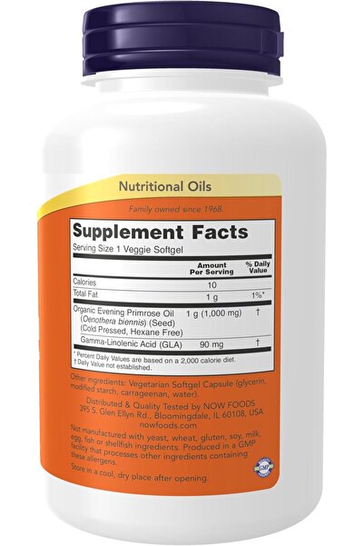 Now Foods Evening Primrose Oil, 1000 mg, 90 Vegetarian Softgels -
